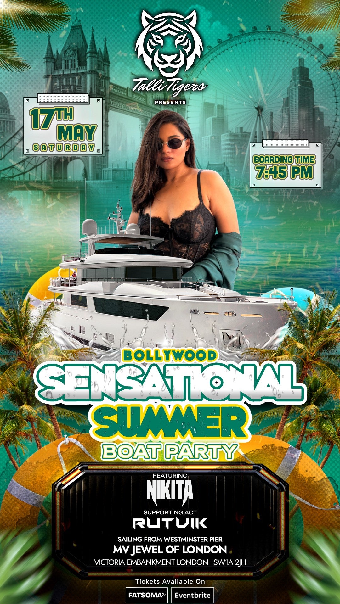 Bollywood Boat and After Party - Saturday - 17th May - London
