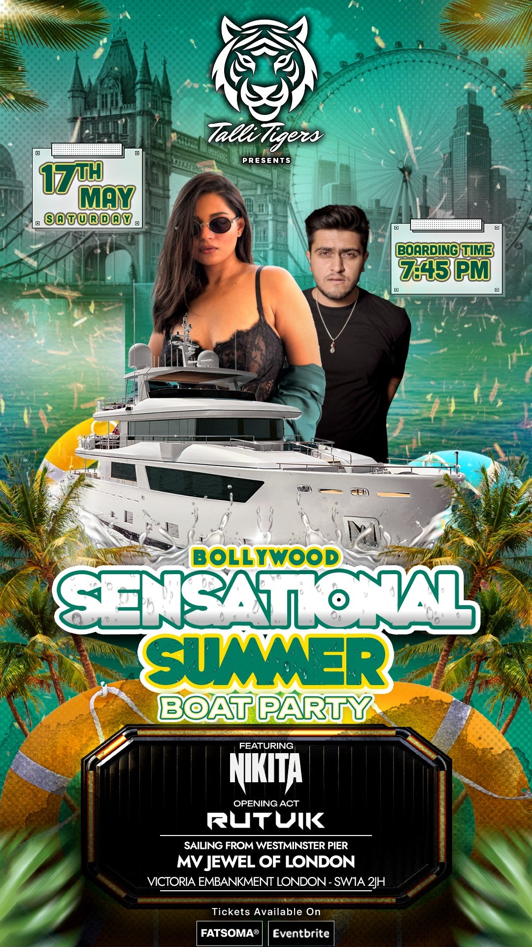 Bollywood Boat and After Party - Saturday - 17th May - London